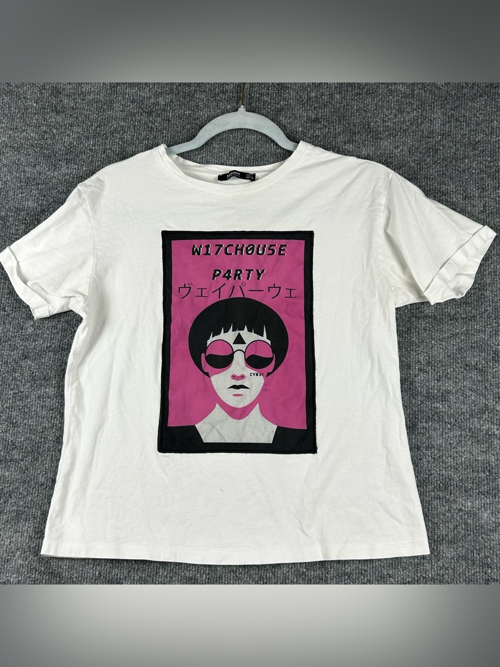 Witchouse Party Vaporwave Graphic Tee Y2K Whimsigoth Cyber Grunge White L